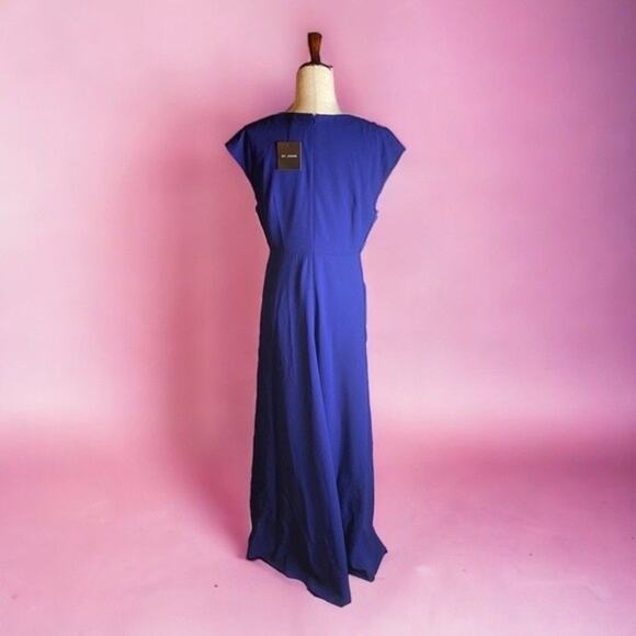 St. John‎ Satin Crepe Floor-Length Gown New With Tags Dark Cobalt Wedding Mother - Picture 7 of 11